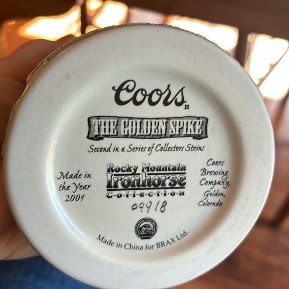 2001 Coor’s®️ Rocky Mountain Ironhorse Collection “The Golden Spike” 7” stein - Picture 3 of 13